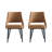 Tremont Modern Vegan Leather Upholstered Metal Dining Chair Set in Saddle-601443489-572007576