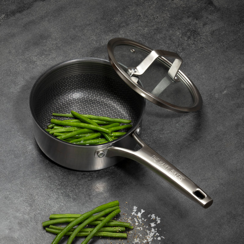Hairy Bikers Hex Guard Non-Stick Saucepan with Lid, Extra Durable, Suitable For All Hobs, 2 Ltr