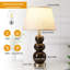 62.4cm Brown Ceramic Table Lamp With USB Ports And Bulb Included