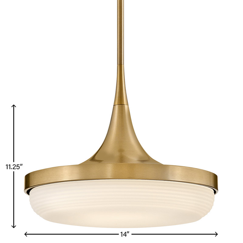 1 - Ligh Bowl LED Pendant, Lacquered Brass