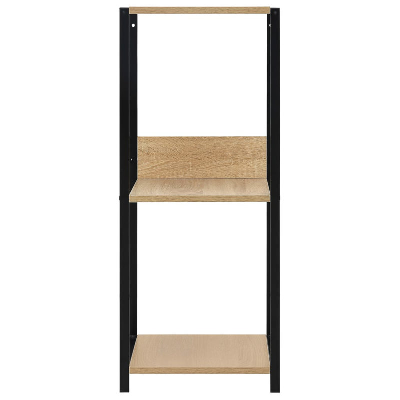 Jim 79.7cm H x 39.6cm W Standard Bookcase, Black/Oak, Oak