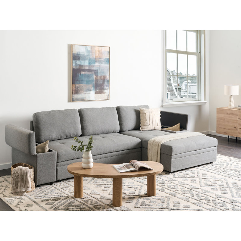 HRISEY 3 Seater Sofa Bed, Grey