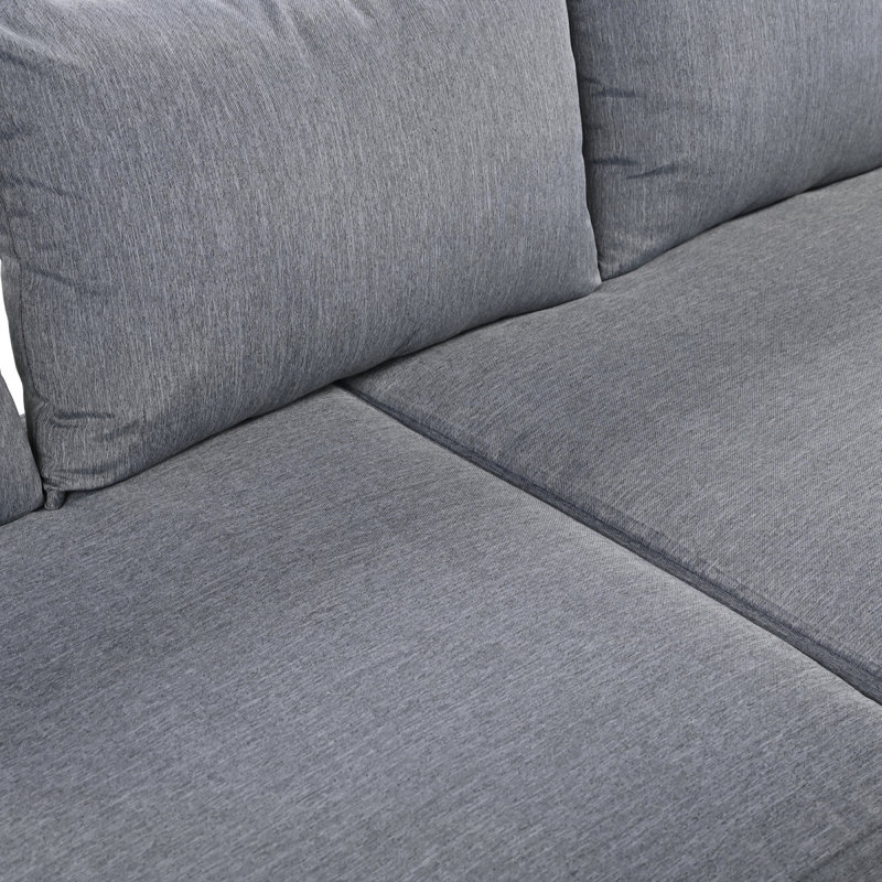 Bexhill 4 Piece Sofa Seating Group Patio Sofa Set Patio Conversation Sets With Cushions, Light Gray