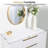White Console Table with Storage Drawer, Entryway Table with Cabinet