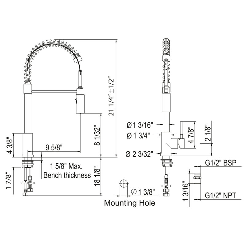 Lux Pull-Down Single Handle Kitchen Faucet with Accessories, Polished Chrome