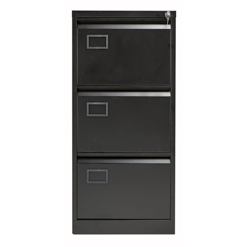 46cm Wide 3 -Drawer Steel File Cabinet, Black