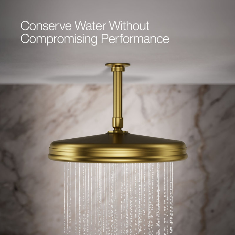 Rain Fixed Shower Head, Vibrant Brushed Gold