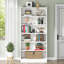 Bibliothèque moderne blanche 78 "à 7 niveaux avec rangement pour le salon, le bureau, la chambre à coucher