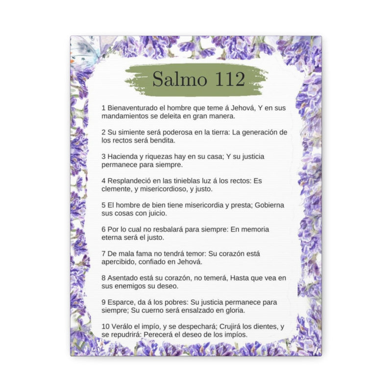 Art textuel sur toile tendue Salmo 112, H 24 po x l 18 po x P 1,25 po