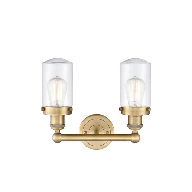 Éclairage pour meuble-lavabo à 2 lumières à intensité variable Erkson, Clair, Laiton brossé