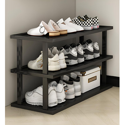 Étagère à chaussures, étagère à chaussures noire
