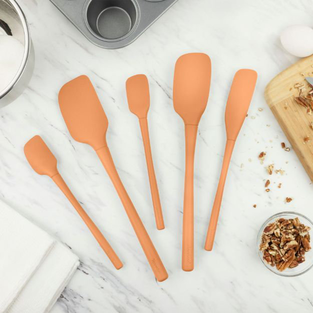 Flex-Core Spatula Silicone Set of 5 - Black, Apricot