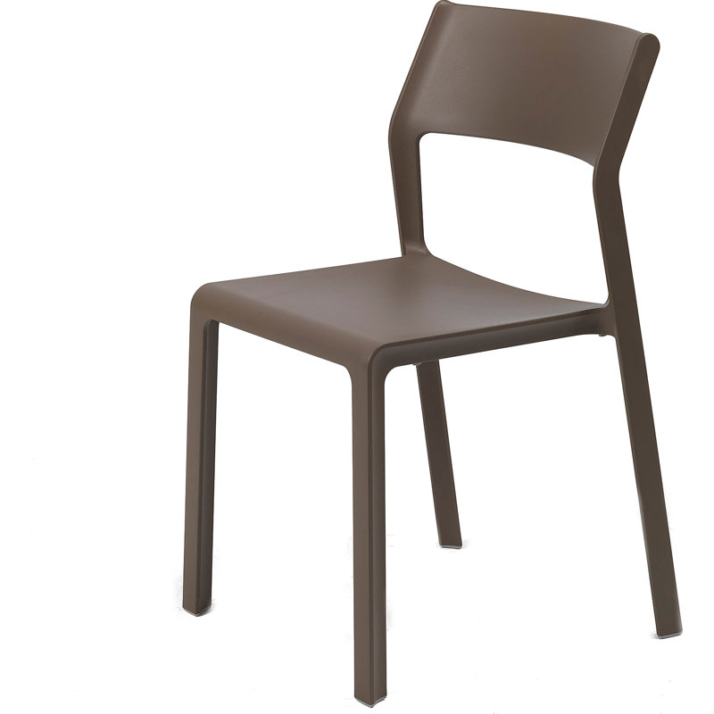Wynward Stacking Patio Dining Side Chair with Cushion, Tabacco
