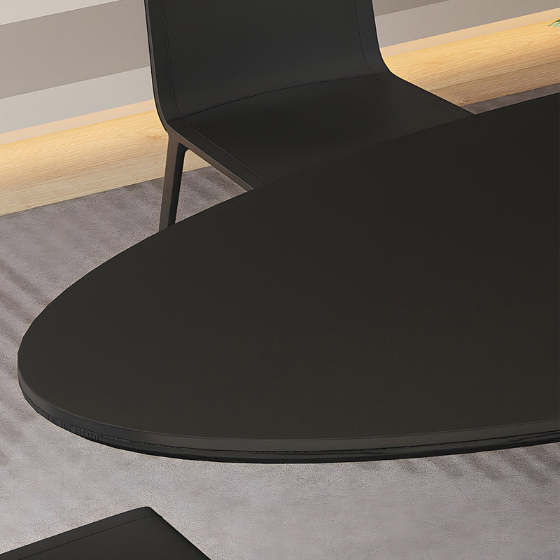 Table de salle à manger Modern, H 29,52 po x L 62,99 po x l 31,49 po, Noir / argenté