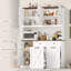 Armoire à poubelle à grande capacité avec tablette à micro-ondes et armoire de rangement autoportante-116786938