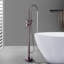 Robinet de baignoire autoportante 45 "à 2 poignées avec douchette en titane 45 5/8 po-111704761