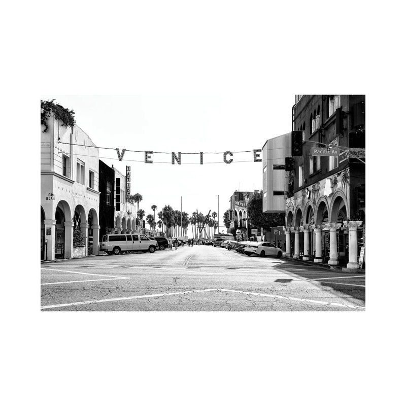 Black California Series - Venice Pacific Avenue 1 Piece Wrapped Canvas Wall Art, 20.32 cm H x 30.48 cm W