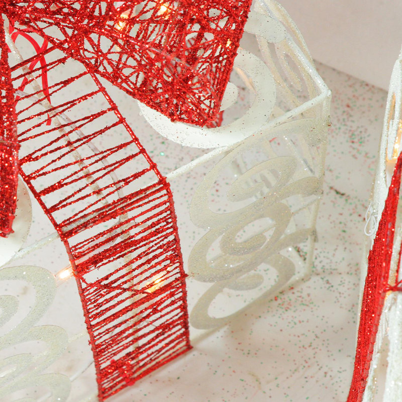 Ornement boule de Noël holographique scintillante incassable, Blanc