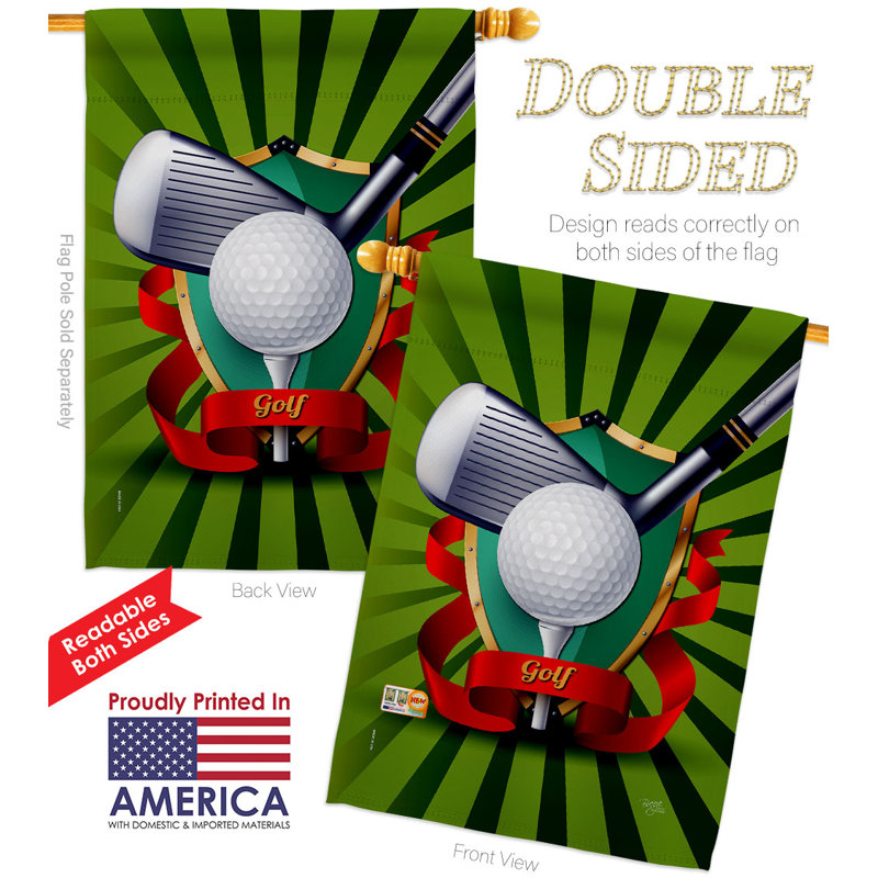 Drapeau de maison pour balançoire en polyester 28 po x 40 po Swing Golf
