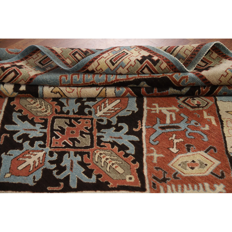 Tapis oriental en laine médaillon Kazak 8 x 11