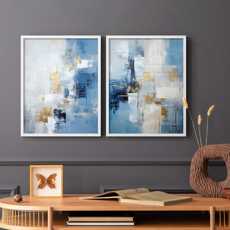 Série ABSTRACT Dxxvi - reproduction encadrée de qualité supérieure - prête à être accrochée - aucun clou requis - aucun clou requis