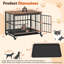  Mobilier de caisse pliable pour chien avec roulettes à porte verrouillable à plateau amovible-308952406