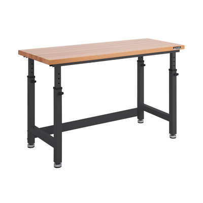 Seville Classics UltraHD Adjustable Height Workbench, 60" W x 24" D x 28.5" - 42" H