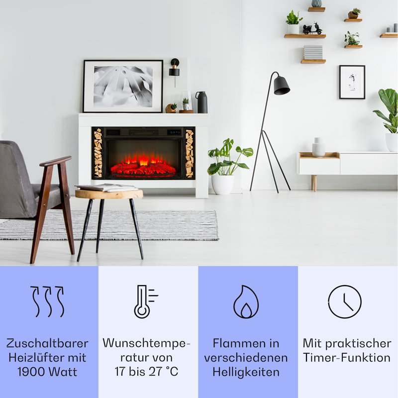 Klarstein 120cm W Electric Fireplace, White
