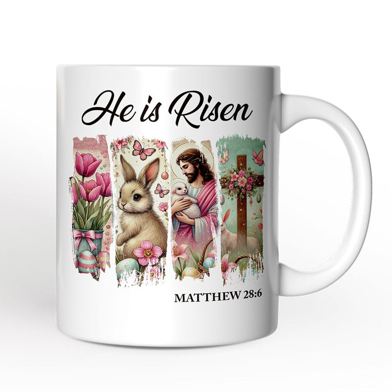 Il est ressuscité, Jésus-Christ, tasse 28: 6, cadeau chrétien avec nom personnalisé