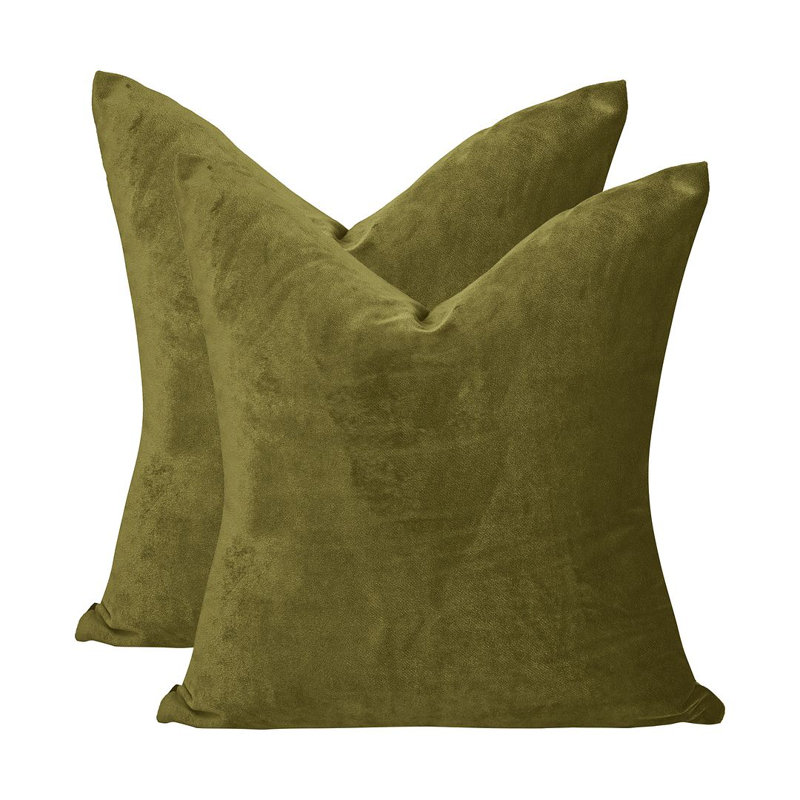 Matte Velvet Cushion Cover - 1 Pc, Lime, 30cm x 30cm