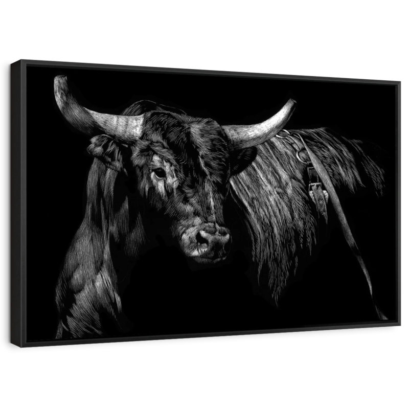 Animal «Brindle Rodeo Bull Canvas Print», H 9 po x l 13 po