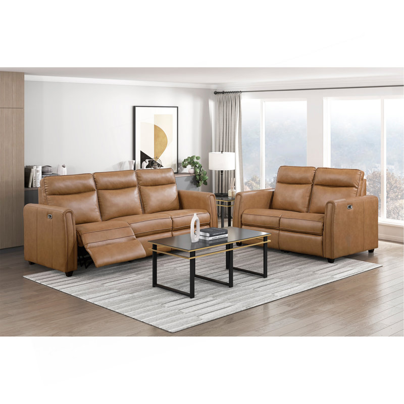 Ensemble de canapé inclinable électrique moderne 2 pièces avec canapé et causeuse USB Ports Zero