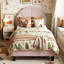 UK & EU Kids Velvet Bed Frame, Scalloped Shell Upholstery Bed with Height-Adjustable Headboard, Beige/Pink-1963069943-1973792926