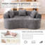 Causeuse incurvée Boneless de 67 po pour les petits espaces, canapés courbés pour le salon, canapé à compression dans une boîte avec 3 coussins, petit canapé pour chambre à coucher avec accoudoirs larges et mousse mémoire, aucun assemblage requis-1532154790