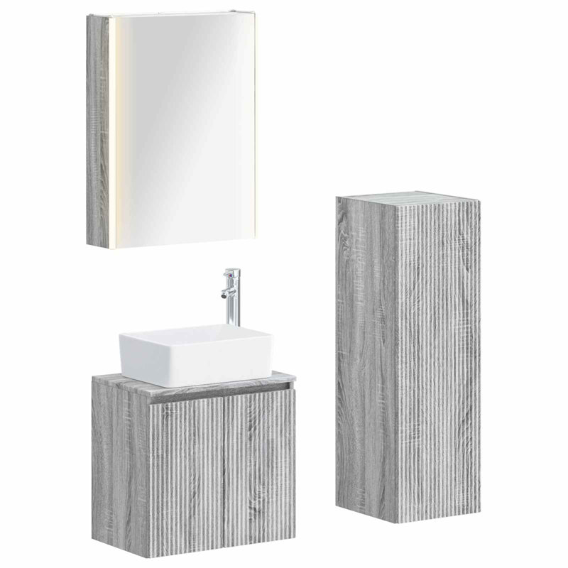 Vanity & Mirror Set, Grey
