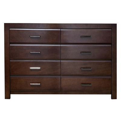 Commode 8 tiroirs Oberreit, finition noyer
