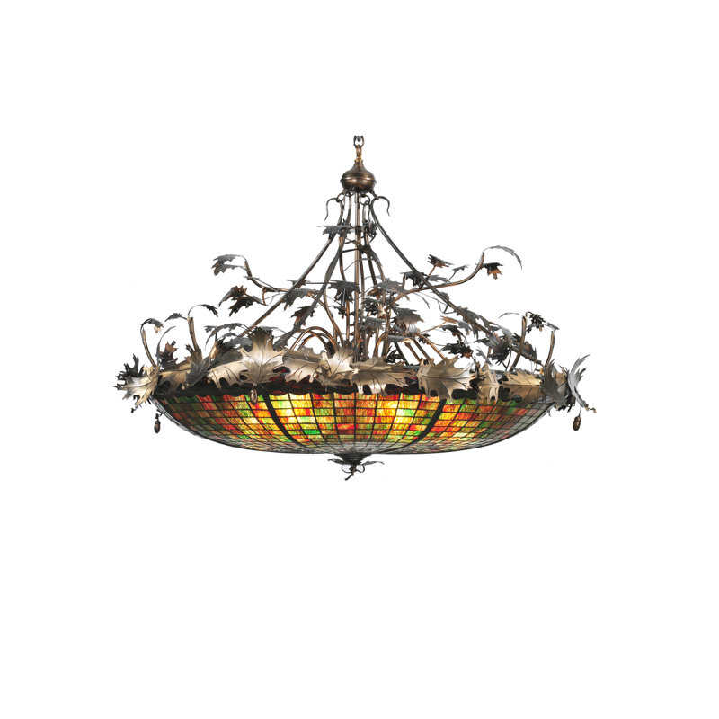 50"W Greenbriar Oak Inverted Pendant