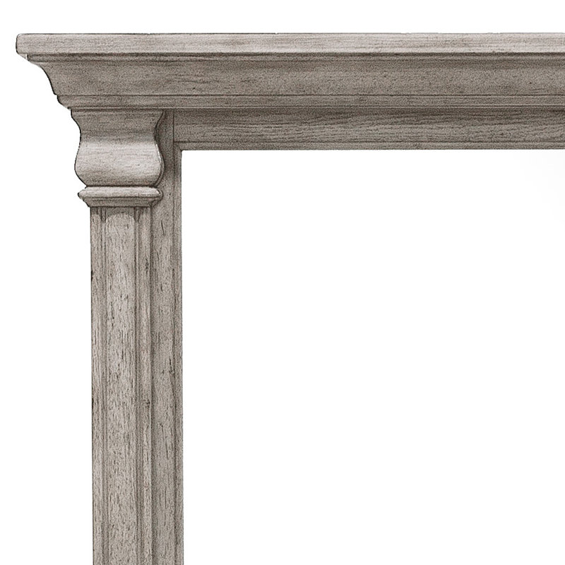 Commode 2 tiroirs avec miroir encadré et commode principale Branice, Grand lit