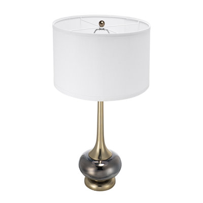 D15x29" Table Lamp with Glass Drum (Lamp Shade Assembly Required) 1 Piece Multicolor Glass