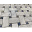 12 in. x 12 in. Basketweave Polished Marble Tile