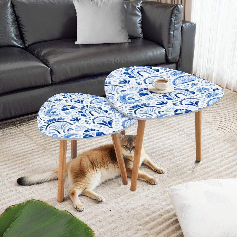 Ensemble de 2 tables basses gigognes Triangle