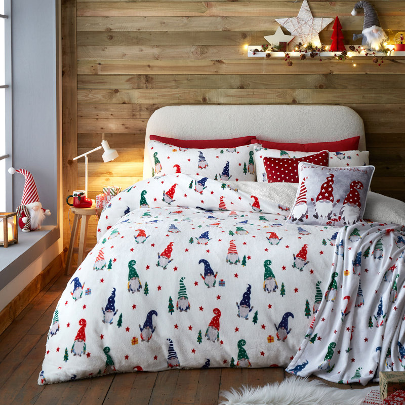 Festive Gonks 100% Polyester Duvet Cover Set Set, Single Duvet Cover + 1 Standard Pillowcase