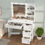 Coiffeuse Adaugo avec 10 lumières DEL, 4 tiroirs et 2 tablettes de rangement-954269703