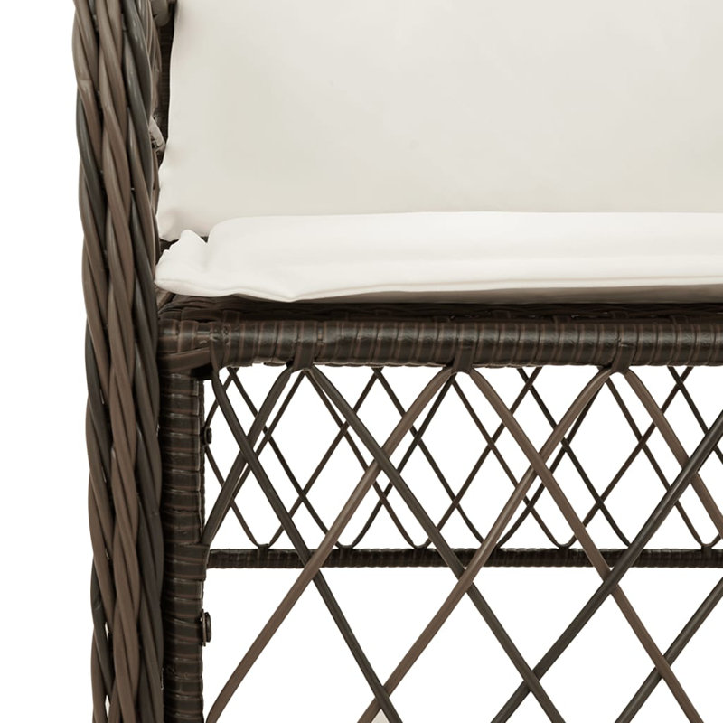 Ensemble bistro avec coussins en poly Bay Bay Home ™, H 29,1 po x l 31,5 po x P 31,5 po, Crème/brun, 2