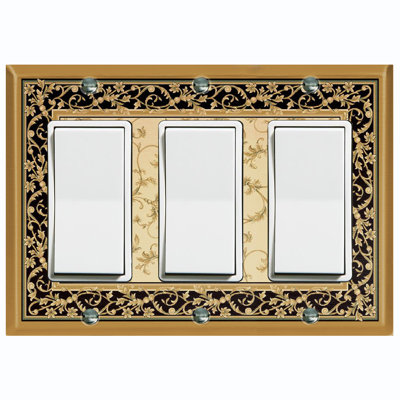 Patterned 3 - Gang Rocker Standard Wall Plate