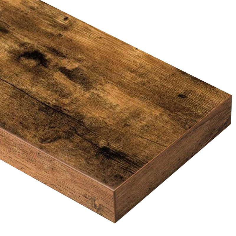 16-Inch Rustic Brown Wall Mounted Bathroom Shelf Pair - Heavy Duty, Over Toilet, Worth Assembly 16 Inch, Mounted, Of 2, Dignity