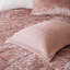 Ensemble de chambre en velours rose poudré pour lit double/queen, matelassage en losanges, comprenant une couette et une taie d'oreiller, lavable à la machine, coussin décoratif