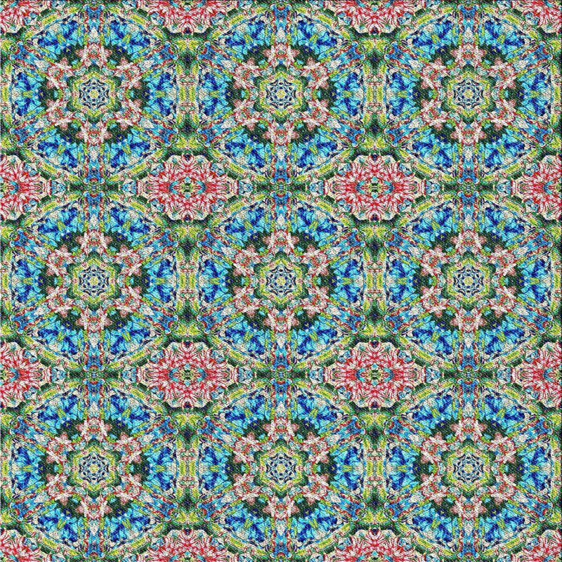 Tapis décoratif bleu, Carré 7 pi