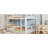 Double-Deck Bed with Stairs, White-1558099632