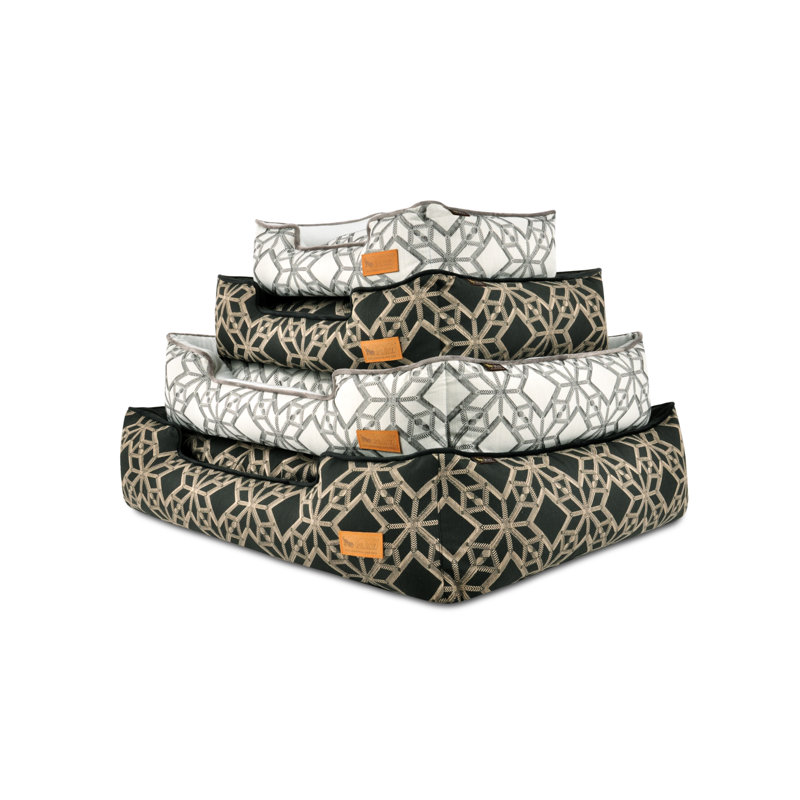 Solstice Bolster Lounge Dog Bed, Black, Small (7" H x 19" W x 24" D)
